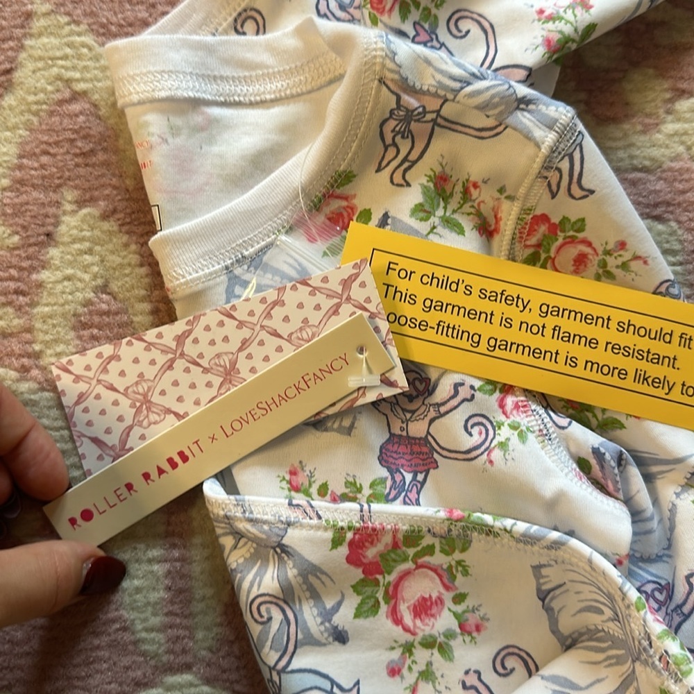 NWT Roller Rabbit X LoveShack Rosa Beaux Monkey Kids Pajamas Pastel Blue‎ - Picture 9 of 15